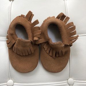 Tan Fringe Suede Moccasin 12-18 months